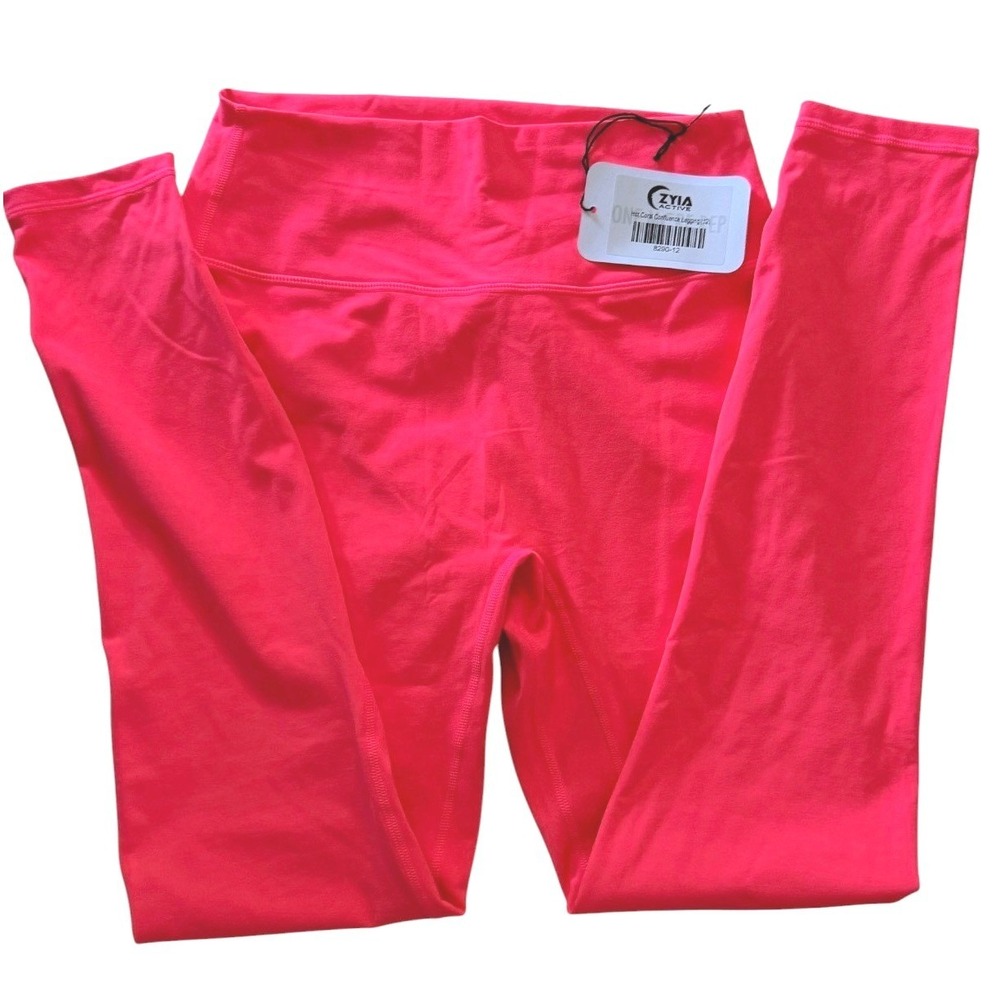 Zyia Active NWT Confluence Leggings Womens 12 Hot Coral NEW High Waist